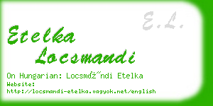 etelka locsmandi business card